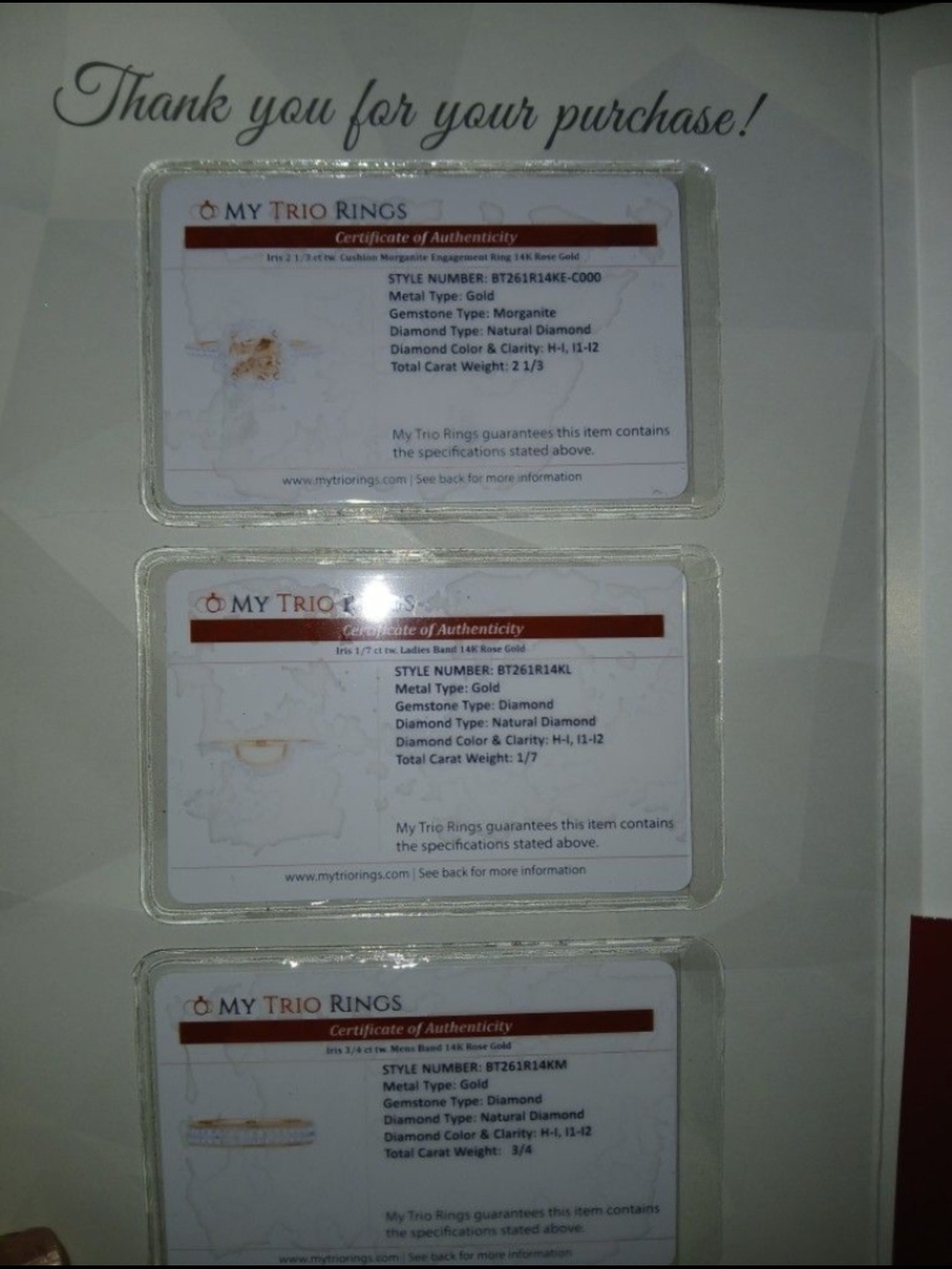 My Trio Rings Set. Pink Gold Diamond Rings, 18k. Morganita and Diamonds.